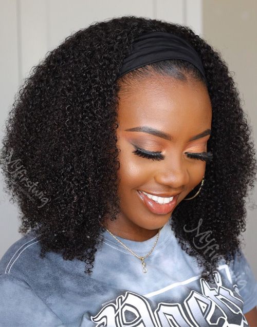 Short headband wig for daily wear